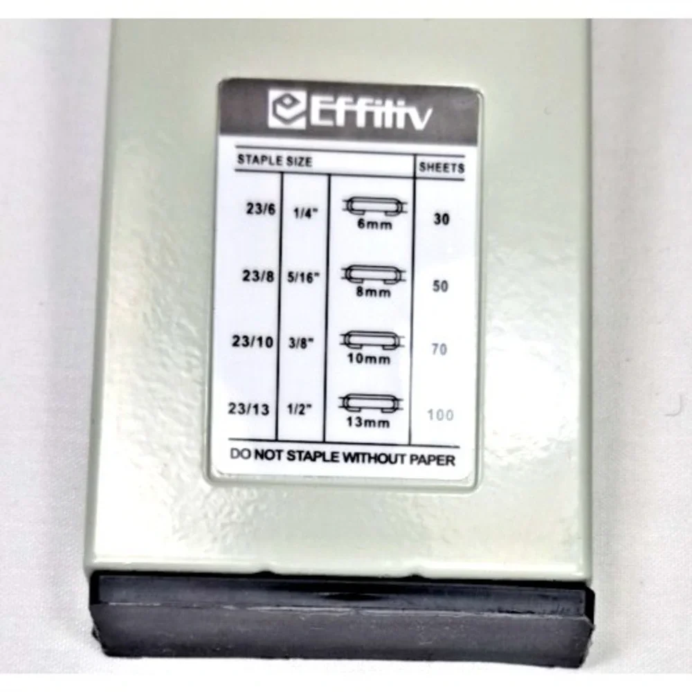 Effitiv Heavy Duty Stapler 100 sheet 13mm to 30 sheet 6mm High Capacity Gray Blk